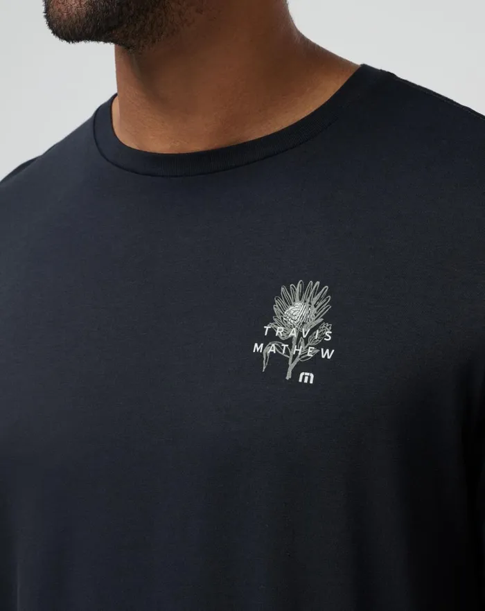 Men Tees TravisMathew ALL DAY RAIN TEE Black Men Tees TravisMathew ALL DAY RAIN TEE Black