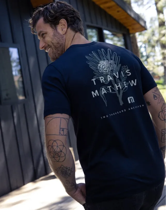 Men Tees TravisMathew ALL DAY RAIN TEE Black Men Tees TravisMathew ALL DAY RAIN TEE Black