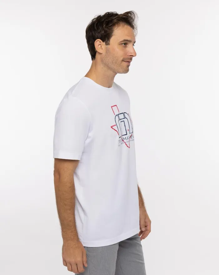 Men Tees TravisMathew BUCKING BULL TEE White Men Tees TravisMathew BUCKING BULL TEE White