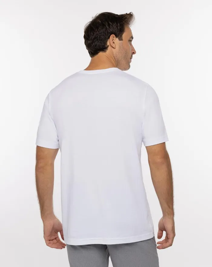 Men Tees TravisMathew BUCKING BULL TEE White Men Tees TravisMathew BUCKING BULL TEE White