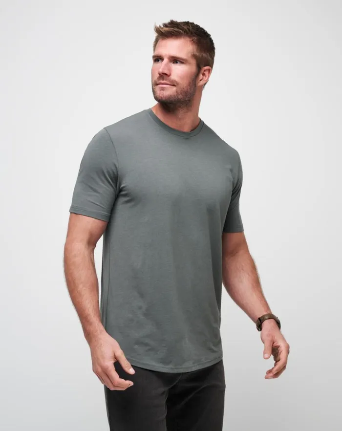 Men Tees TravisMathew CLOUD CREW TEE Dark Olive