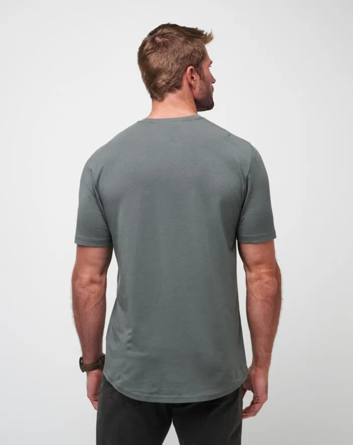 Men Tees TravisMathew CLOUD CREW TEE Dark Olive