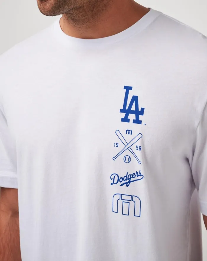 Men Tees TravisMathew LOS ANGELES DODGERS SUNSET SLAM TEE White