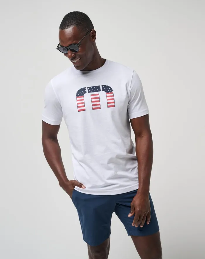 Men Tees TravisMathew STAR BRIGHT TEE White Men Tees TravisMathew STAR BRIGHT TEE White