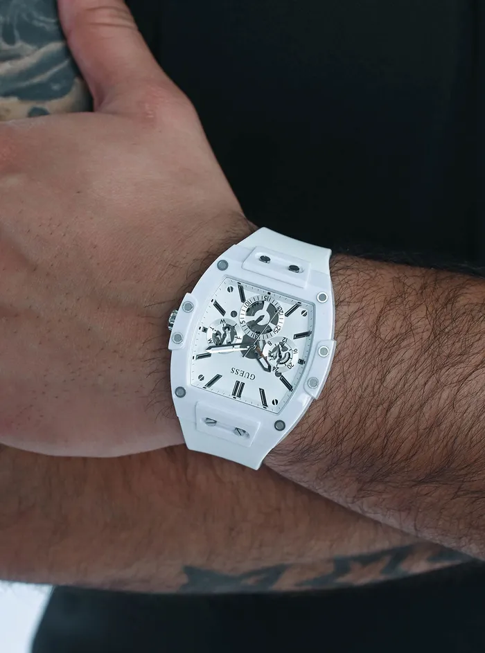 Men Watches GUESS White Phoenix Silicone Watch Men Watches GUESS White Phoenix Silicone Watch