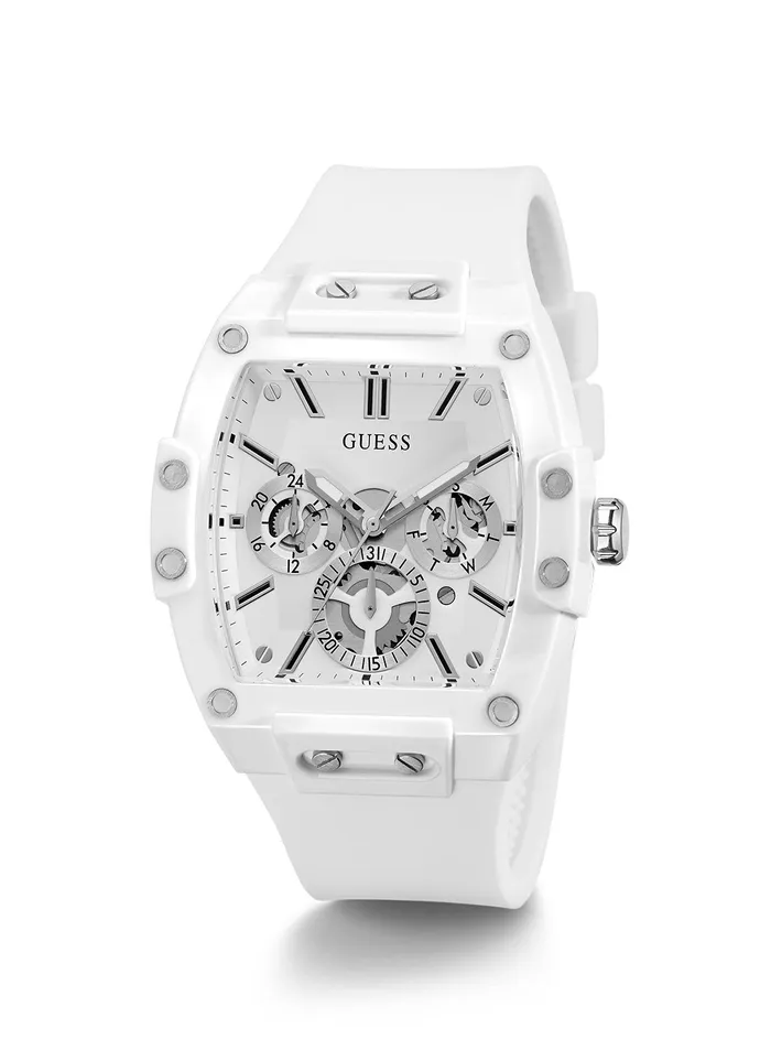Men Watches GUESS White Phoenix Silicone Watch Men Watches GUESS White Phoenix Silicone Watch