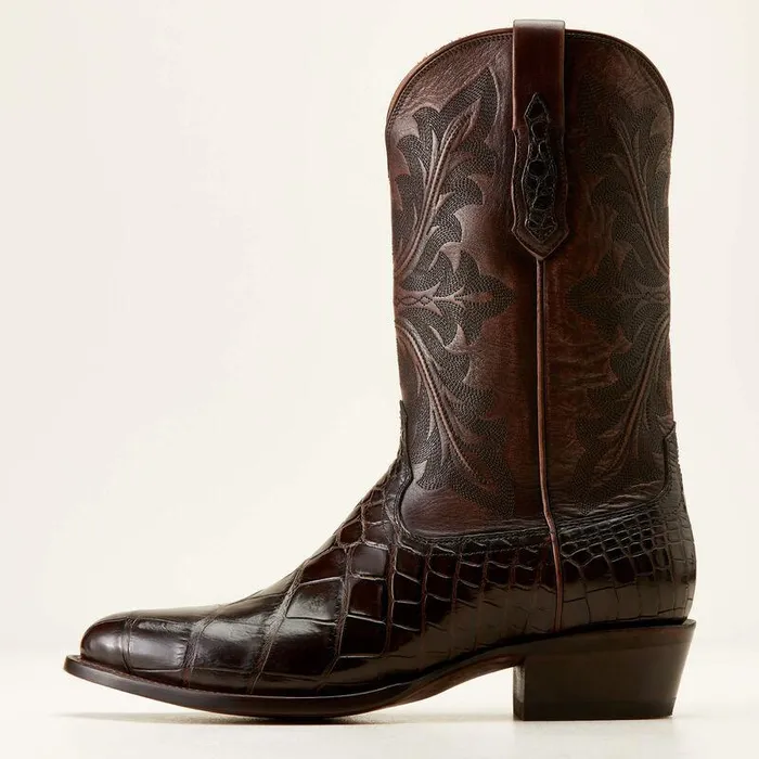 Men Western Boots Ariat Bench Made James Western Boot Hickory American Alligator Men Western Boots Ariat Bench Made James Western Boot Hickory American Alligator