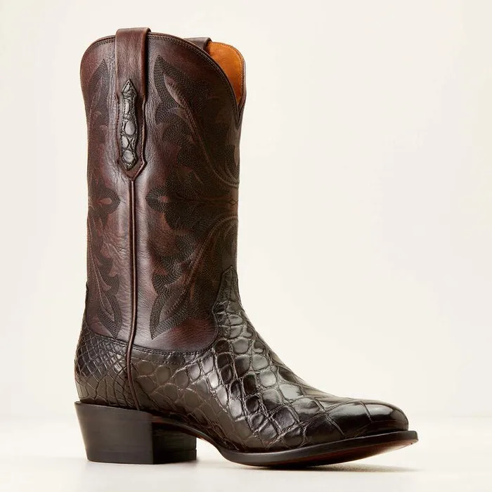 Men Western Boots Ariat Bench Made James Western Boot Hickory American Alligator Men Western Boots Ariat Bench Made James Western Boot Hickory American Alligator