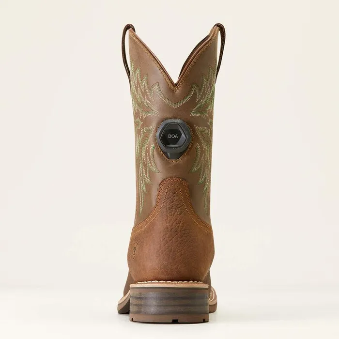 Men Western Boots Ariat Hybrid Rancher BOA Waterproof Cowboy Boot Acorn Brown