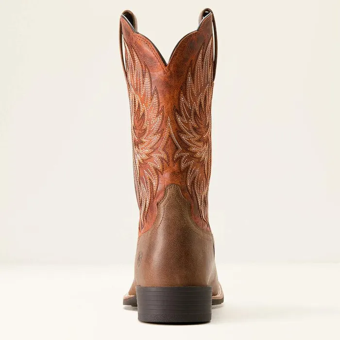 Men Western Boots Ariat Sport Rider Cowboy Boot Vintage Oakrustic Orange