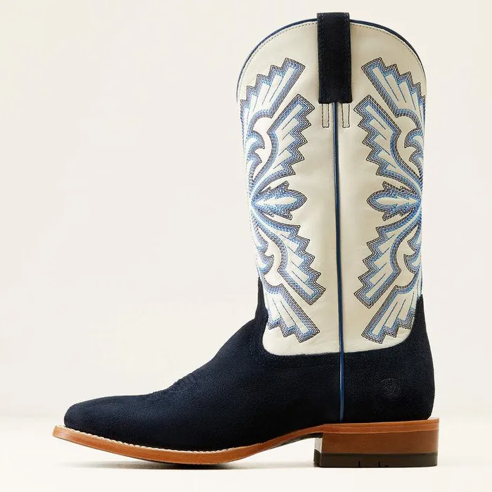 Men Western Boots Ariat Sting Cowboy Boot Indigo Roughoutblanco Men Western Boots Ariat Sting Cowboy Boot Indigo Roughoutblanco