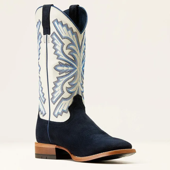 Men Western Boots Ariat Sting Cowboy Boot Indigo Roughoutblanco Men Western Boots Ariat Sting Cowboy Boot Indigo Roughoutblanco