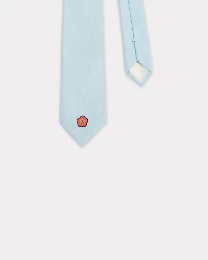 MenWomen 039Boke Flower039 Silk Tie Light Blue Kenzo Ties