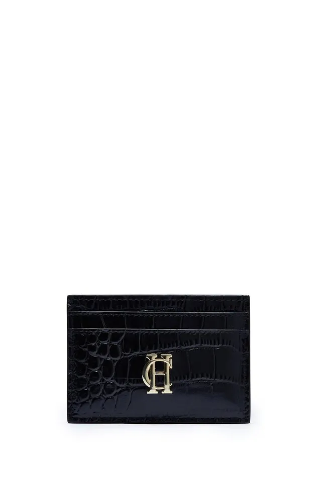 MenWomen Chelsea Card Holder Black Croc Holland Cooper Small Leather Goods