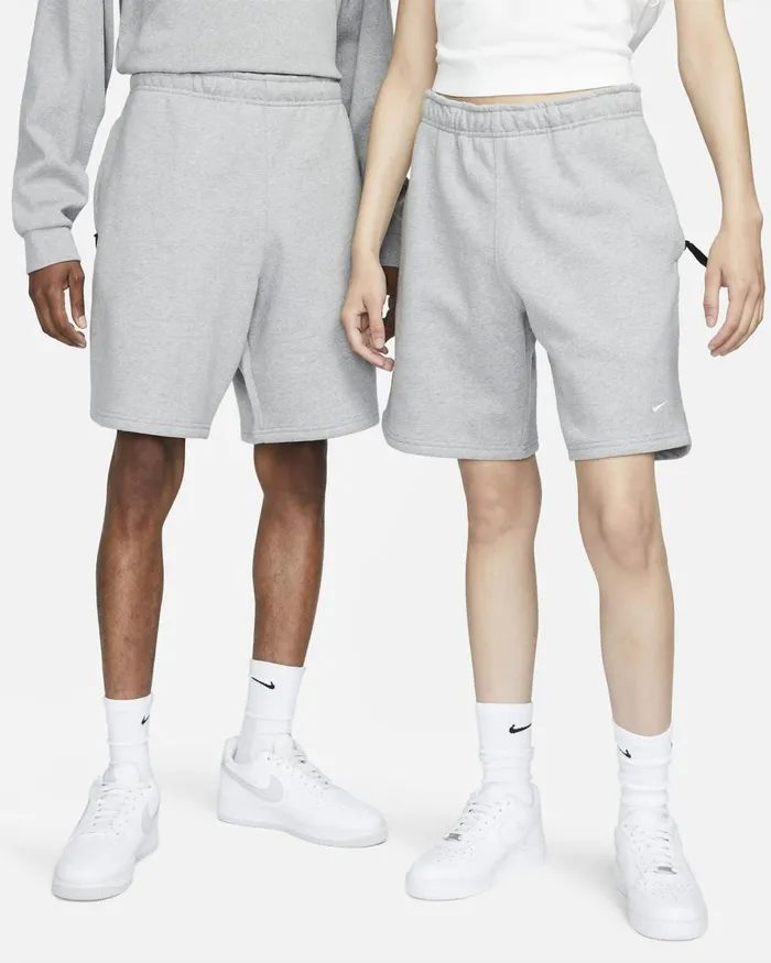 MenWomen Nike Shorts Solo Swoosh Dark Grey Heatherwhite