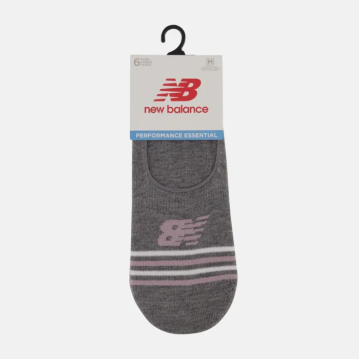 MenWomen Ultra Low No Show Socks 6 Pack White With Black New Balance Socks