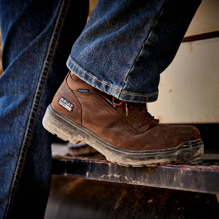 Men Work Boots Ariat Turbo 6quot USA Assembled Waterproof Carbon Toe Work Boot Rich Brown Men Work Boots Ariat Turbo 6quot USA Assembled Waterproof Carbon Toe Work Boot Rich Brown