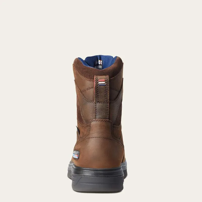 Men Work Boots Ariat Turbo 8quot USA Assembled Waterproof Carbon Toe Work Boot Rich Brown