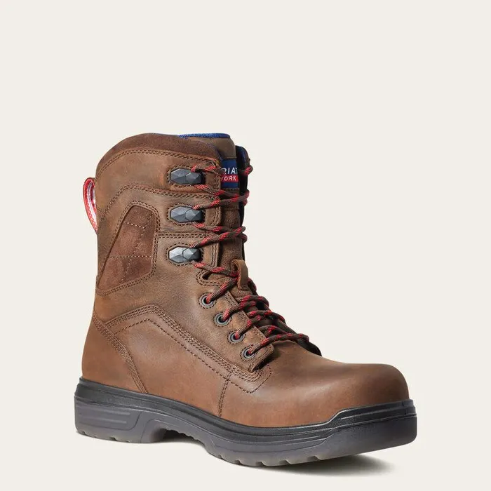 Men Work Boots Ariat Turbo 8quot USA Assembled Waterproof Carbon Toe Work Boot Rich Brown