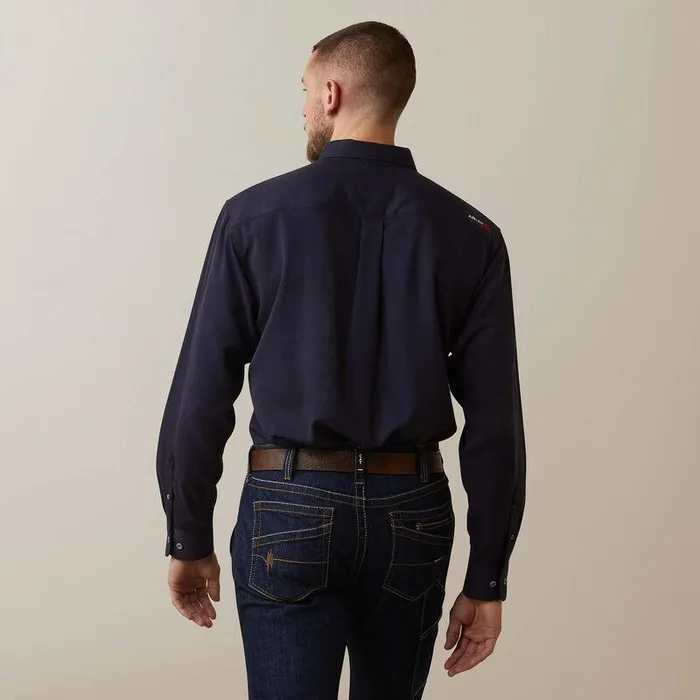 Men Workwear Ariat FR Air Inherent Work Shirt Navy Heather Men Workwear Ariat FR Air Inherent Work Shirt Navy Heather