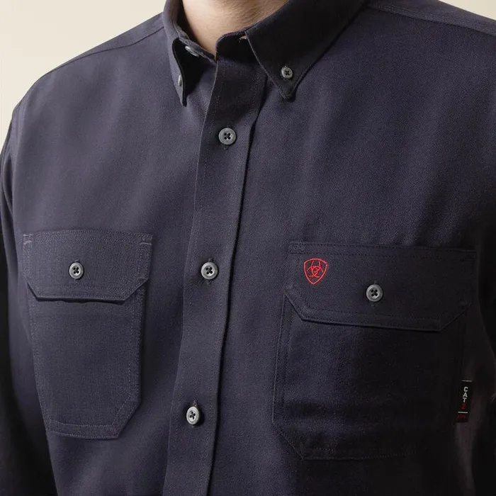 Men Workwear Ariat FR Air Inherent Work Shirt Navy Heather Men Workwear Ariat FR Air Inherent Work Shirt Navy Heather