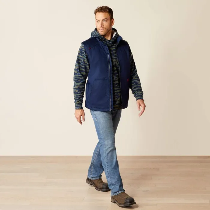 Men Workwear Ariat FR Basic Insulated Vest Navy Men Workwear Ariat FR Basic Insulated Vest Navy