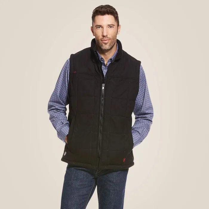 Men Workwear Ariat FR Crius Insulated Vest Black