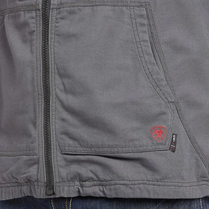 Men Workwear Ariat FR DuraLight Cordura Canvas Vest Iron Grey Men Workwear Ariat FR DuraLight Cordura Canvas Vest Iron Grey
