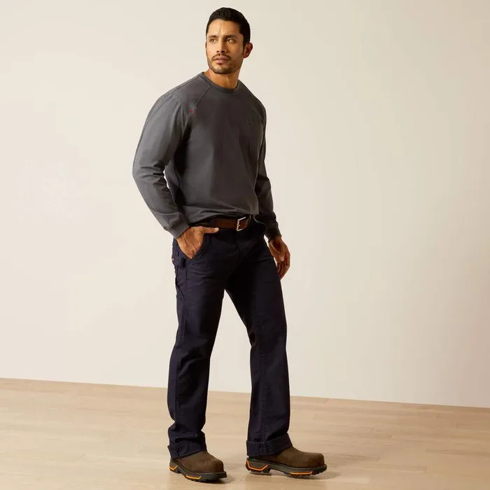 Men Workwear Ariat FR Pima TShirt Charcoal Grey