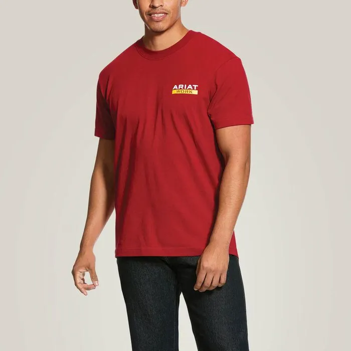 Men Workwear Ariat Rebar Cotton Strong Roughneck Graphic TShirt Rio Red Men Workwear Ariat Rebar Cotton Strong Roughneck Graphic TShirt Rio Red