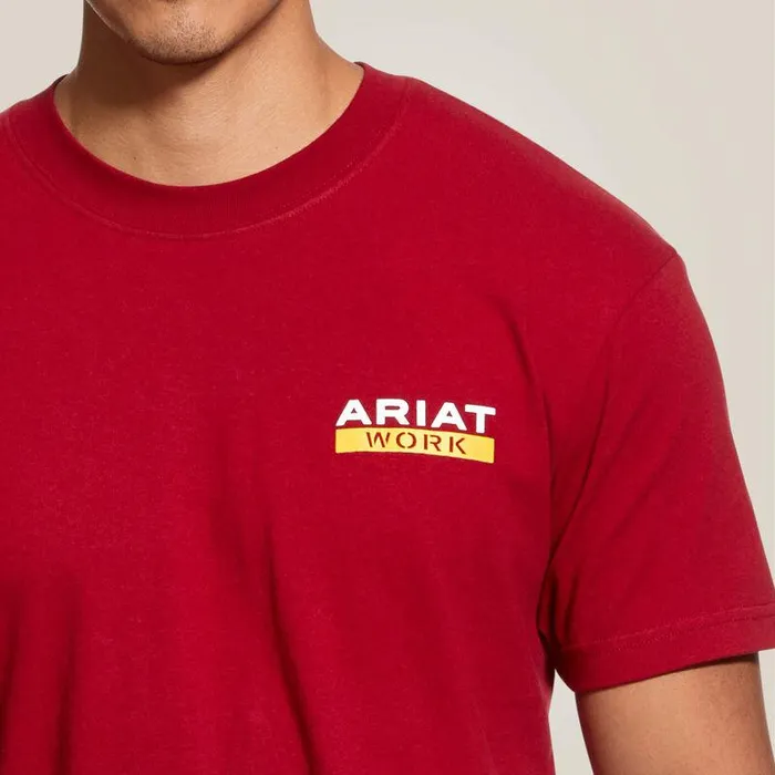 Men Workwear Ariat Rebar Cotton Strong Roughneck Graphic TShirt Rio Red Men Workwear Ariat Rebar Cotton Strong Roughneck Graphic TShirt Rio Red