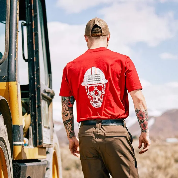 Men Workwear Ariat Rebar Cotton Strong Roughneck Graphic TShirt Rio Red Men Workwear Ariat Rebar Cotton Strong Roughneck Graphic TShirt Rio Red