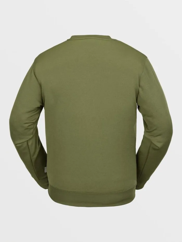 Mens Hoodies and Sweatshirts Volcom Core Hydro Crew Pullover 8211 Military