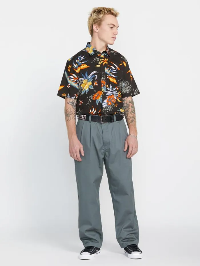 Mens Pants Volcom Briqlayer Pleat Pants 8211 Dark Slate