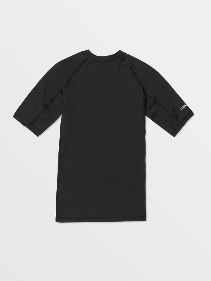 Mens Rashguards Volcom Lido Solid Short Sleeve Shirt 8211 Black