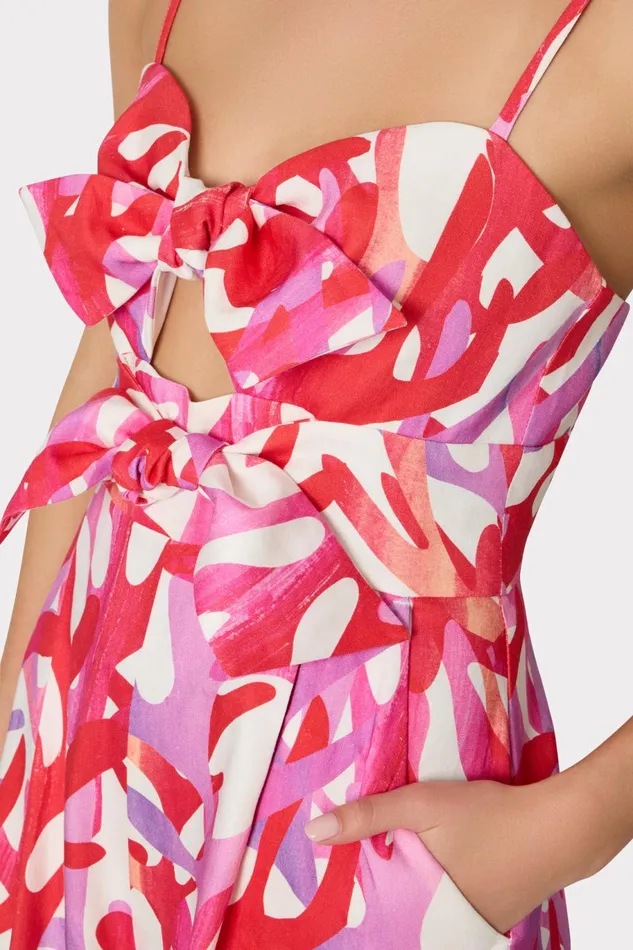 Milly Anya Under The Sea Linen Romper Pink Multi Women CoverUps Milly Anya Under The Sea Linen Romper Pink Multi Women CoverUps