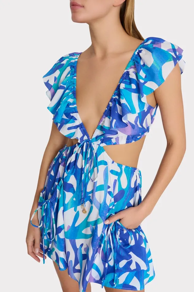 Milly Delilah Under The Sea CoverUp Dress Blue Multi Women CoverUps