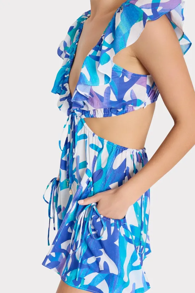 Milly Delilah Under The Sea CoverUp Dress Blue Multi Women CoverUps