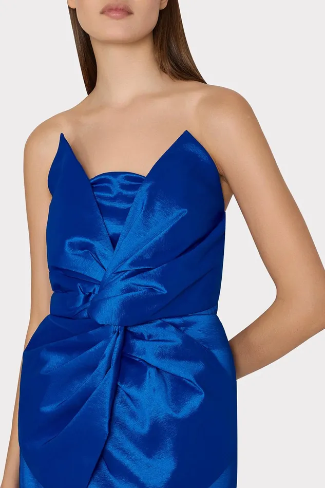Milly Harlow Bow Taffeta Strapless Dress Blue Women Dresses Milly Harlow Bow Taffeta Strapless Dress Blue Women Dresses