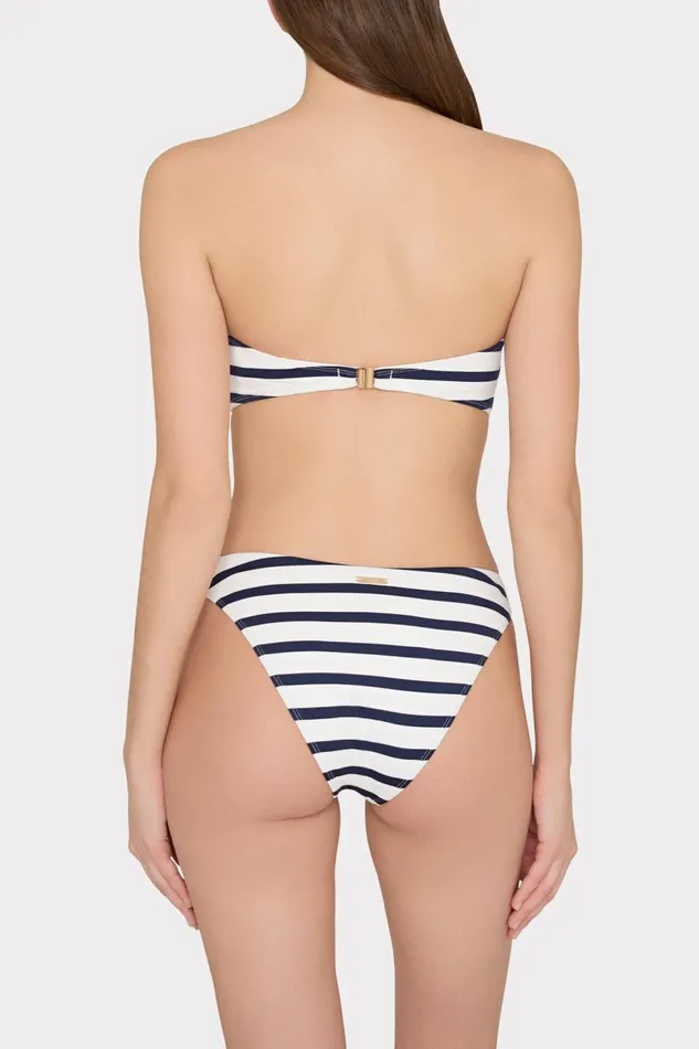 Milly Margot Nautical Stripe Bikini Bottom Navywhite Women Swim and Coverups