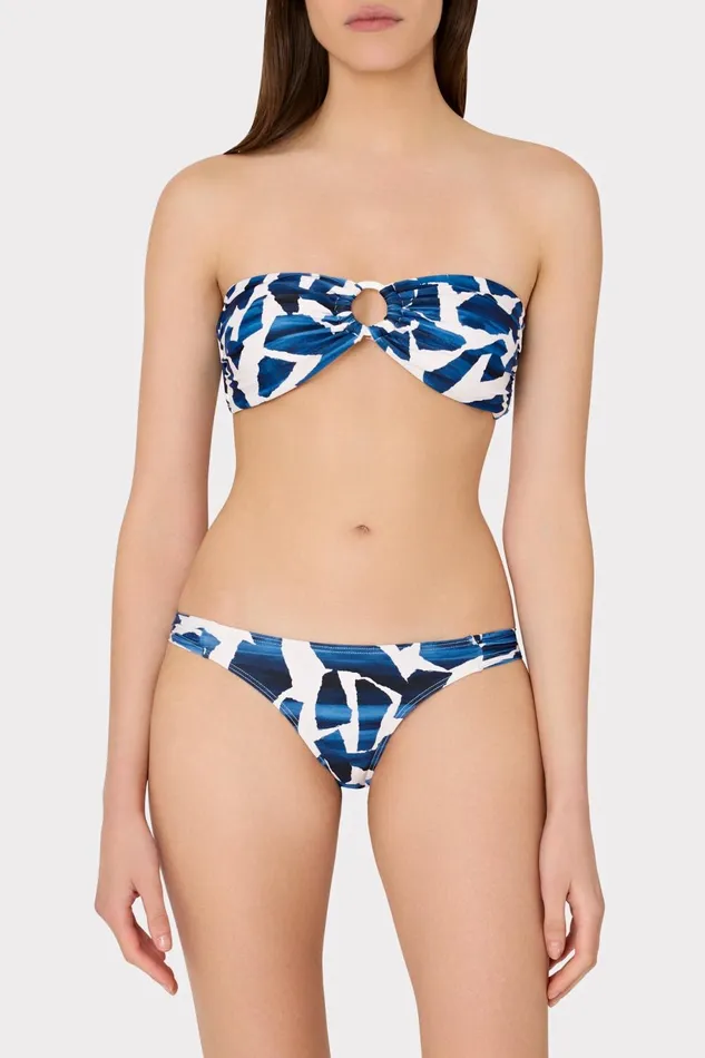 Milly Ocean Puzzle Bandeau Top Navy Multi Women Swim and Coverups