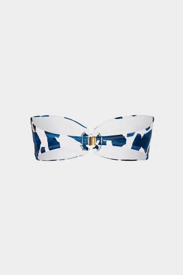 Milly Ocean Puzzle Bandeau Top Navy Multi Women Swim and Coverups