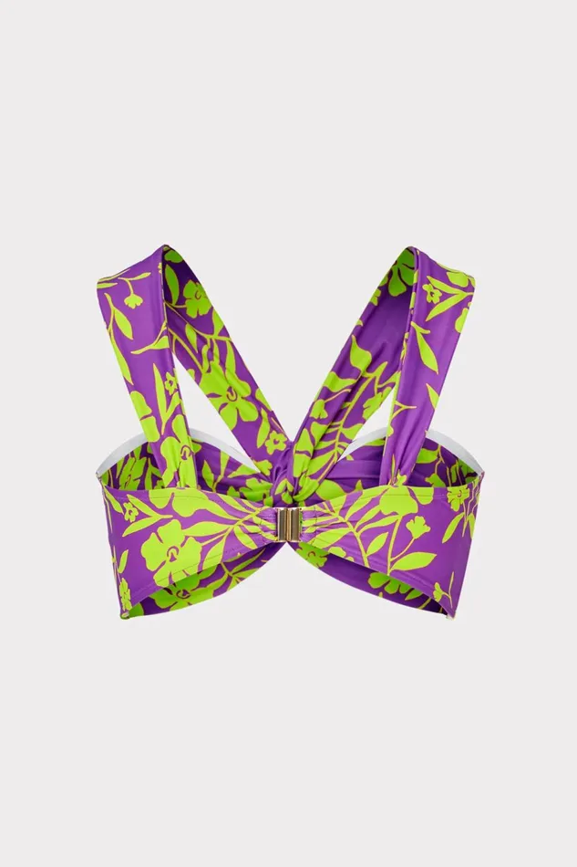 Milly Olivia Marigold Aroma Draped Bandeau Top Purple Multi Women Swim and Coverups Milly Olivia Marigold Aroma Draped Bandeau Top Purple Multi Women Swim and Coverups