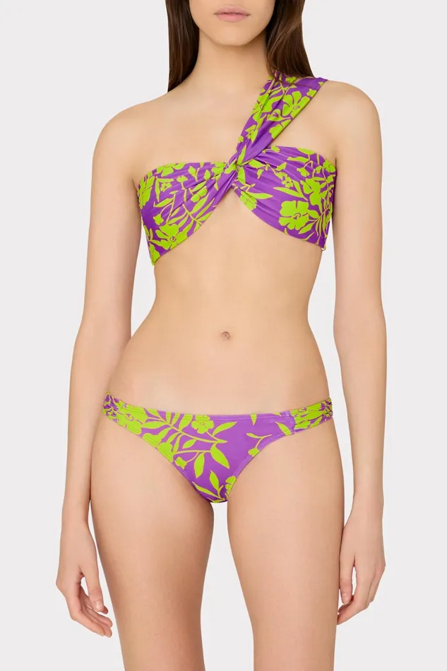 Milly Olivia Marigold Aroma Draped Bandeau Top Purple Multi Women Swim and Coverups Milly Olivia Marigold Aroma Draped Bandeau Top Purple Multi Women Swim and Coverups