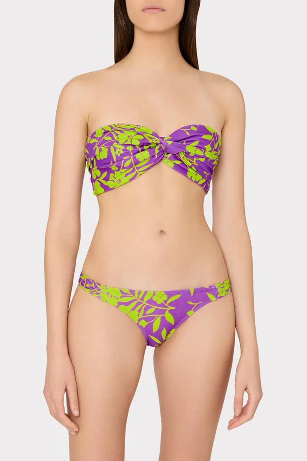 Milly Olivia Marigold Aroma Draped Bandeau Top Purple Multi Women Swim and Coverups Milly Olivia Marigold Aroma Draped Bandeau Top Purple Multi Women Swim and Coverups