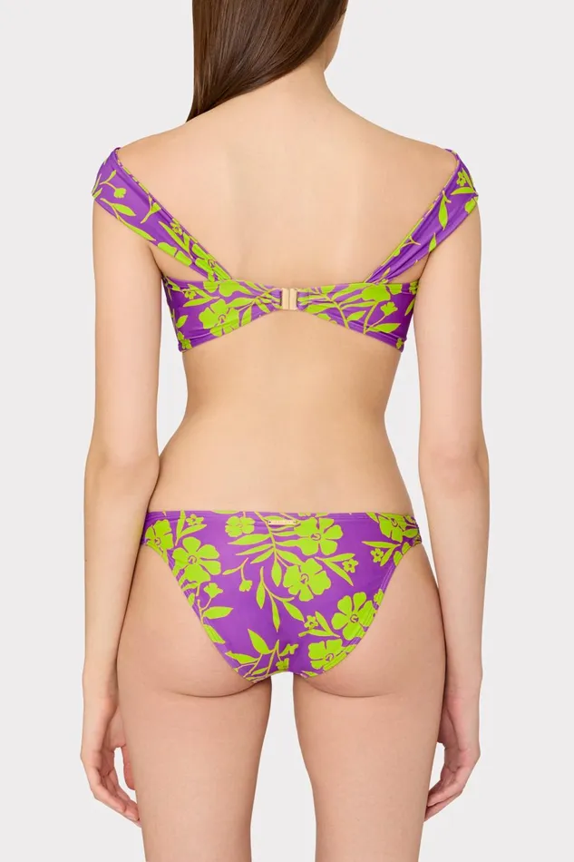 Milly Olivia Marigold Aroma Draped Bandeau Top Purple Multi Women Swim and Coverups Milly Olivia Marigold Aroma Draped Bandeau Top Purple Multi Women Swim and Coverups