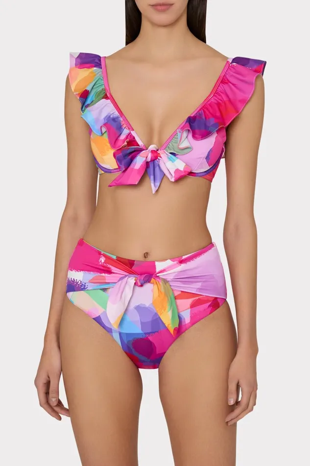 Milly Rainbow Waterfall Tie Bikini Bottom Multi Women Swim and Coverups Milly Rainbow Waterfall Tie Bikini Bottom Multi Women Swim and Coverups
