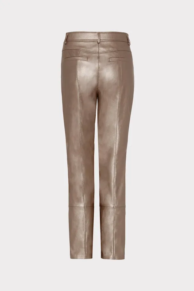 Milly Rue Vegan Leather Pants Silver Women Pants Milly Rue Vegan Leather Pants Silver Women Pants