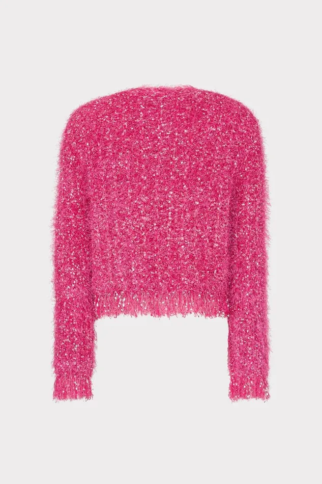 Milly Textured Fringe Cardigan Pink Women Cardigans Milly Textured Fringe Cardigan Pink Women Cardigans