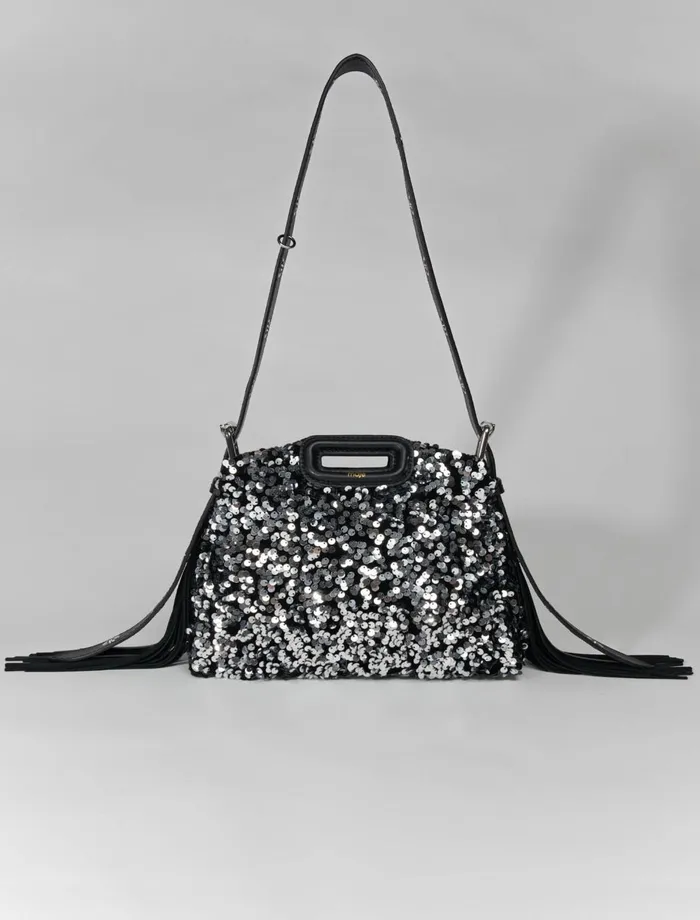 Mini Bags Women Maje Sequin Mini Miss M Bag Black